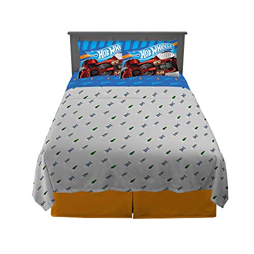 Franco Kids Bedding Super Soft Sheet Set 4 Piece Full Size Hot Wheels