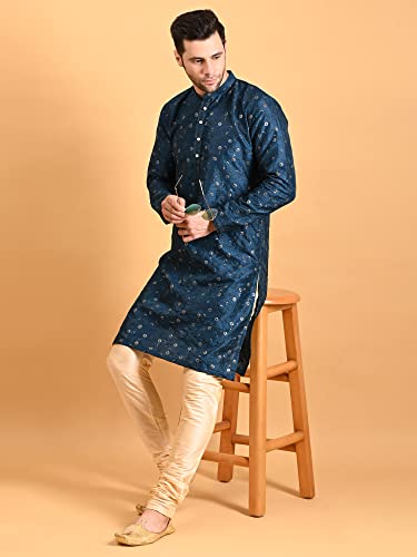Image of Uri and MacKenzie Embroidery Silk Men's Kurta Pyjama Set