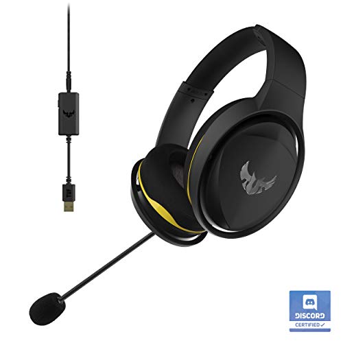 ASUS TUF H5 Gaming Headset - Discord Certified with Onboard 7.1 Virtual Surround Sound | Dual Microphones in-line & Detachable Gaming Headphone mic | Compatible with PS4, Nintendo, Xbox and More