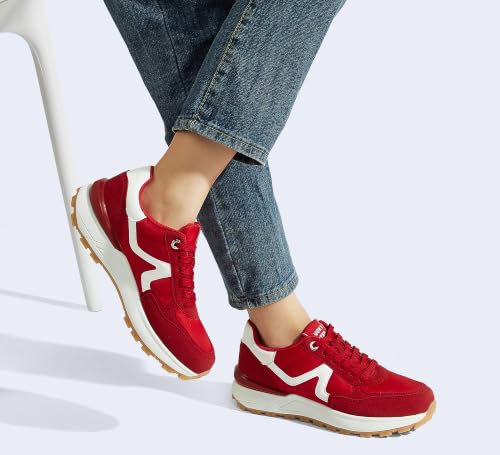 Image of LUCKY STEP Women's Retro Fashion Casual Sneakers | Platform Classic Trendy Trainning Anti-Slip Tennis Travel Walking Shoes