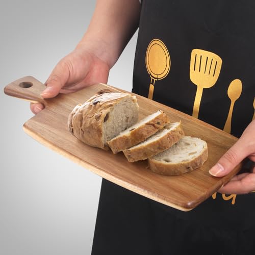 Tabla de cortar pequeña de madera Acacia con mango miniatura 4