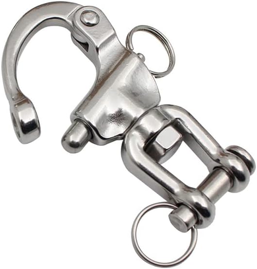 Swivel Eye Bolt Snaps Hook 70mm/ 87mm/ 128mm Single Ended Snaps Clips Marine 316 Stainless Steel Clips For Diving/Keychain - (Size: 128mm)