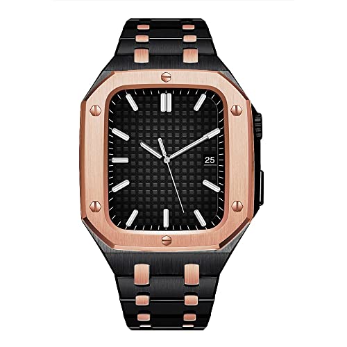Bracelet en acier inoxydable pour Apple Watch 8 45 mm, look homme idéal au bureau
