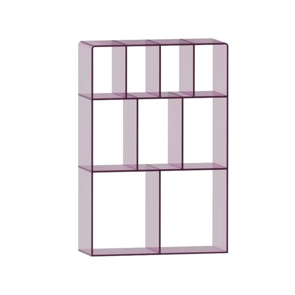 CHENGAIJIAN Cd Rack FloorStanding Multi Compartment Vinyl Record Rack Acrylic Albums Books Storage Shelf(Pink)