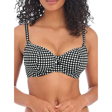 Freya Women's Check in Underwire Sweetheart Bikini Top Cover