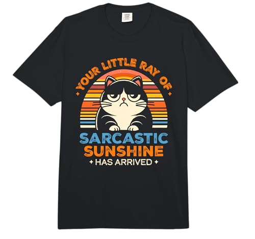 Sarcasm Funny Quote Ray of Sarcastic Sunshine Cats Person Comfort Colors Adult Heavyweight T-Shirt