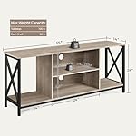 Yaheetech TV Stand for TVs up to 65 Inch, 55 Inch Entertainment Center with Storage, Wood TV Console with Shelves for Living Room, Gray - Image 3
