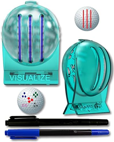 VISUALIZE The Original TRI-LINE Golf Ball Marker Alignment and Identification Kit - The Original 3-line Golf Ball Line Marker - Why Carry 4 Golf Ball Markers? Golf Accessories