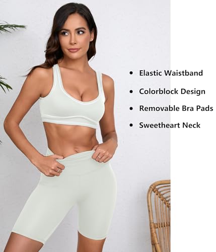 Image of Move With You Women Sweetheart Padded Sports Bra- Workout Fitness Square Neck Low Back Yoga Bra