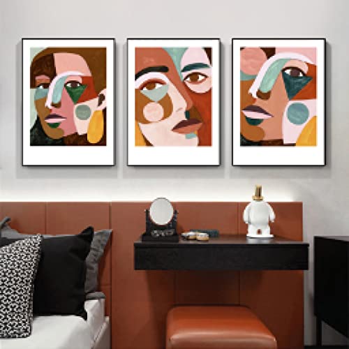 Visage abstrait femme indienne toile pour raviver un mur vide