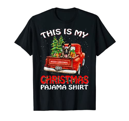 This Is My Christmas Pijama Camisa de Pastor Alemán Camión Rojo Camiseta