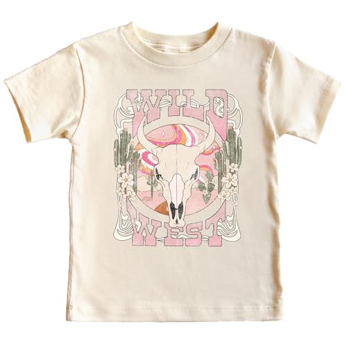 Olive Loves Apple Wild West Shirt for Toddlers and Girls Pink Desert Cowgirl Western Graphic Tee