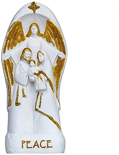 Statue Sainte Famille en résine incassable : l'ornement de table catholique durable pour Noël