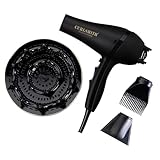 Curlsmith Defrizzion Hair Dryer - for Curly Hair w/Extra Large 8' Diffuser for Fast Drying, 2 Speeds, 3 Heat Settings, Sustained Cool Setting with Minimal Heat Impact