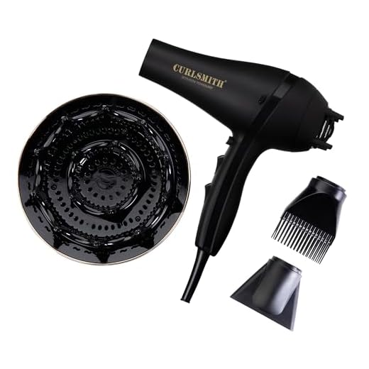 Curlsmith - Defrizzion Hair Dryer with Extra Large Diffuser, for Curly Hair, Reduce Frizz, 3 Speeds, 4 Heat Settings, Infared, Ceramic Heat for Fast Drying
