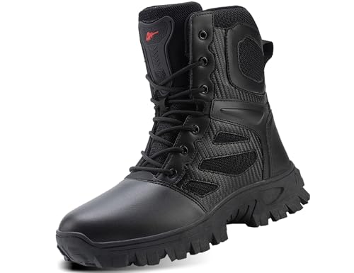 Il tipo di chiusura delicato e solido, cerniera + lacci intrecciati + chiusura in velcro rende facile togliere le scarpe. cucito unico e arte snella, cuciture solide e belle, durevole, bello e resistente all'usura, display di alta qualità.È adatto per campeggio, pesca, escursionismo, passeggiate, arrampicata, caccia, sci e altre attività all'aperto.