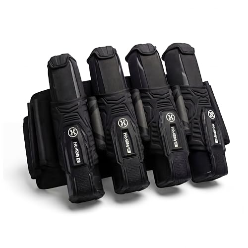 HK Army Eject-X Paintball Pod Pock Harness - Adjustable Ejection Belts (Black, 4+3)