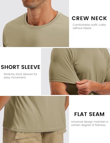 TACVASEN Herren UV-Schutz T-Shirts UPF 50+ Kurzarm Sonnenschutz Atmungsaktiv Trainingsshirt, Stumpfes Cyan, L