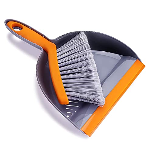 Mini Broom And Dustpan Set - Small Broom And Dustpan Set For Home, Camping Broom, Whisk Brooms Small(Gray Orange)… #TOP18