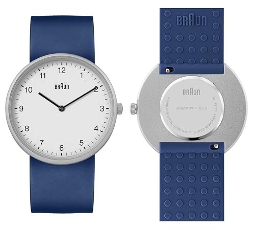 Image of Braun 2-Hand Analogue Quartz Watch with Additional Silicone Rubber Strap, Quick-Release Spring Bars, 38mm.