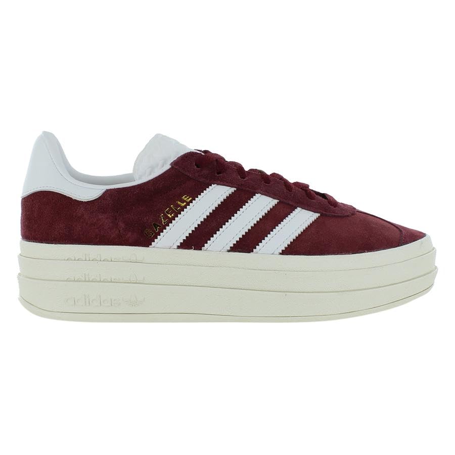 Image of Adidas Gazelle Bold Womens Shoes Size 5.5, Color: Maroon /White-Red