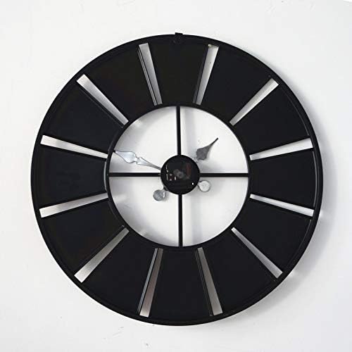 Miniatura 4 de Reloj de pared redondo de 24 pulgadas, reloj de pared retro redondo con barra silencioso, funciona con pilas, para el hogar, sala de estar, cocina,