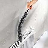 3 PAGEN Cepillo para radiadores de 70 cm de largo, eficaz cepillo de limpieza para radiadores, elimina el polvo, calefacción más eficiente, cepillo flexible para fácil aplicación, color negro