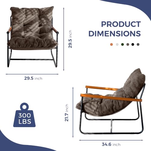 Image of MAXYOYO Modern Accent Chair, Comfy Living Room Chair with Metal Frame