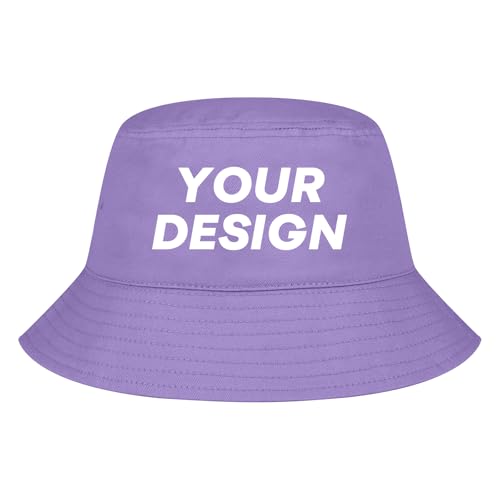 TopTie Sombrero de Cubo Personalizado para Mujeres y Hombres, Sombrero de Sol Plegable 100% Algodón para Viajes de Verano, Playa y Actividades al Aire Libre, Púrpura