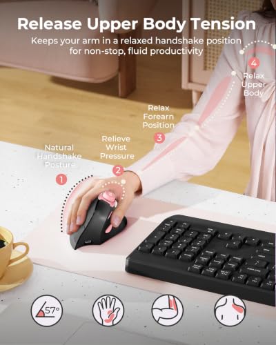 Image of seenda MOU-302 Wireless Bluetooth Ergonomic Vertical Mouse with Volume Knob