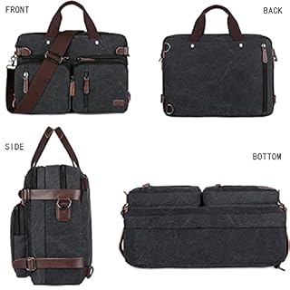 Baosha Convertible Briefcase Backpack 17 Inch Laptop Bag Case Business Briefcase HB-22 (Black-Grey Mixed)