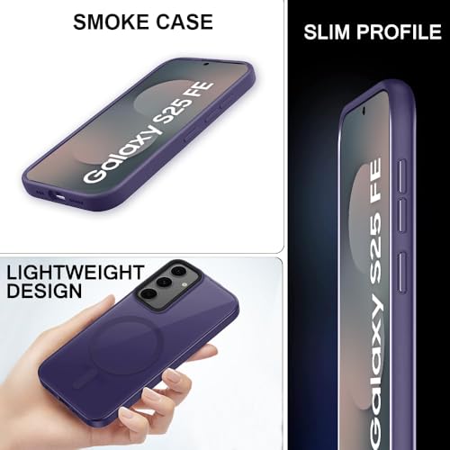 Image of SIZUKA Samsung S25 FE Magsafe Hard Back Case | Matte Design & 360 Protection | Military-Grade Samsung S25 FE Cover | Strong Magnet Back - Purple