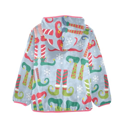 OTVEE Christmas Elf Socks and Shoes Kids Hoodie Jacket Fall Spring Full Zip Warm Outwear Coat2