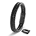Produktbild SERASAR Premium Lederarmband für Männer in Schwarz | Magnetverschluss aus Edelstahl in Schwarz, Silber & Gold | Inklusive Schmuckschachtel | Tolle Geschenkidee