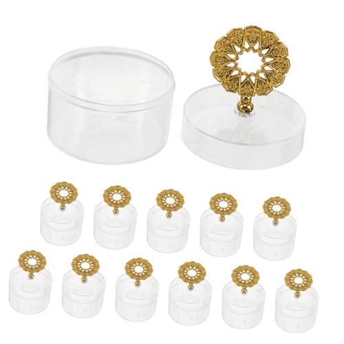 PERSELOSO 12個透明丸型ウェディングキャンディーボックス ゴールド装飾付き パーティーお菓子ケース 結婚式やクリスマス 誕生日に スイーツや