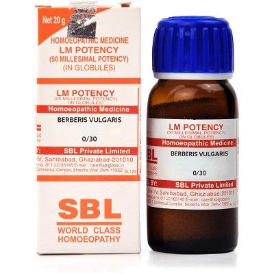 SBL Berberis Vulgaris LM 0/30 (20g) - Pack Of 1 Bottle & (Free St. George’s ASMA MIX - An Ideal Remedy for Breathing Difficulties 60ml with Every Order)