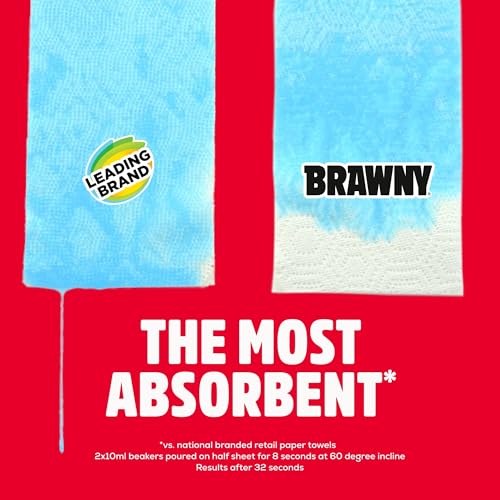 brawny tear-a-square 3-ply paper towels 8 triple rolls  24 regular rolls strong absorbent and durable with 3 sheet sizes quarter half full