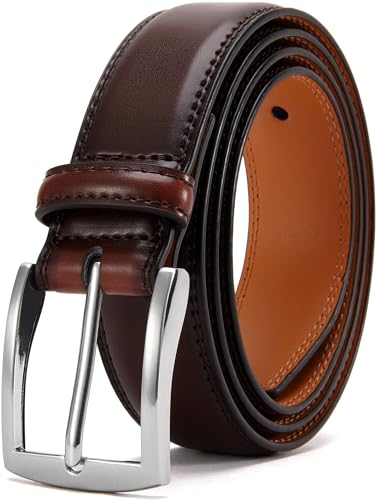 Image of DOOPAI Mens Dress Belt - Genuine Leather Dress Belts For Men,Casual Suit Jeans Belt-Single Prong Buckle black belt