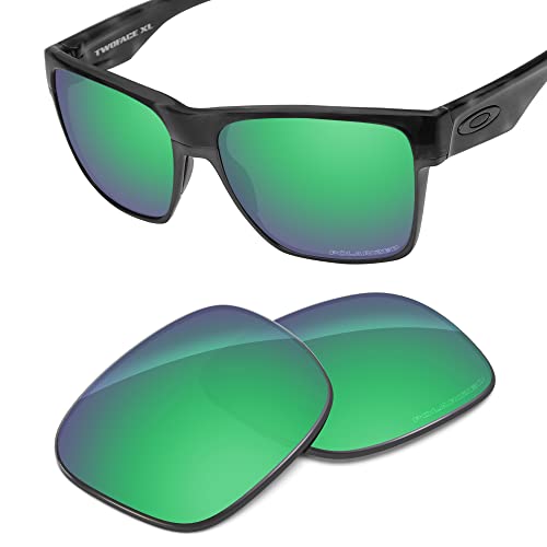 Image of Performance Replacement Lenses Compatible with Oakley TwoFace XL OO9350 Polycarbonate Polarized Etched-Emerald Green