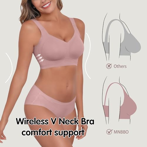Image of Womens 2025 Seamless Wireless Supportive Bra Push Up Comfort Soft No Underwire Full Coverage T-Shirt Bras (M-4XL)