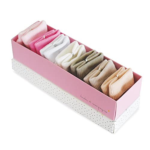 Semainier chaussettes taupe rose en coton peigne de qualite superieure