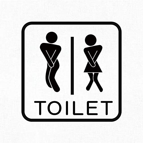 トイレ表示のウォールステッカー パロディーシリーズ (黒)