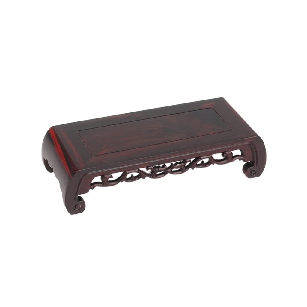 MPOPO Bonsai Pedestal Plant Display Stand Rectangular Stone Vase Bonsai Teapot Seal Porcelain Ornament Buddha Statue Base Flower Pot Vase Display Stands Pedestal Base(L)