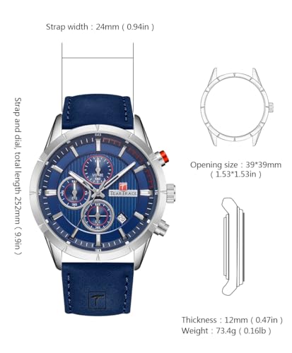 TEARTRACE Mens Watches Analog Waterproof Watches for Men Chronograph Classical Fashion Dress Mens Wrist Watch Relojes para Hombres Christmas Gift for Men Husband Father — view 4