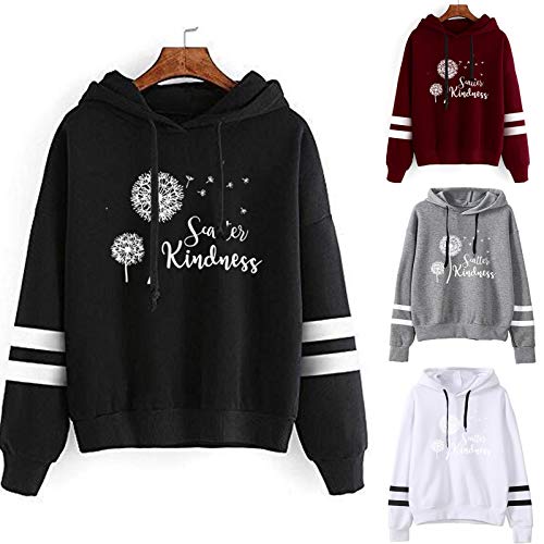 FKoexedsny Sudadera con capucha estampada sudadera con capucha con capucha negra ropa marca sudadera con capucha con bolsillos con capucha negro diseño para mujer, blanco, XXL