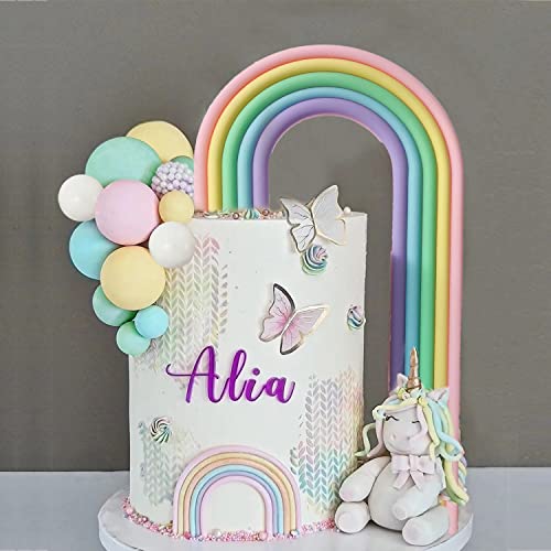 Rainbow Cake Toppers Colorful Balls Cake Decorations For Wedding Baby Shower Girls Boys Birthday Party Supplies (Macaron) #TOP5