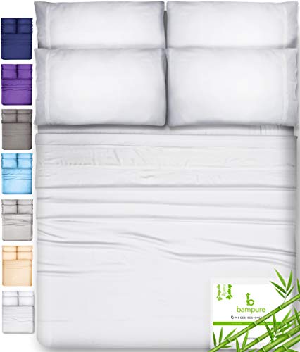 6 Piece Bamboo Sheets Queen Bamboo Sheets - 100% Organic Bamboo Bed Sheets