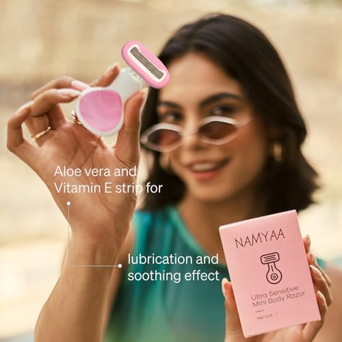 Image of Namyaa Ultra Sensitive Mini Body Razor For Women | 2x Smoother And Long Lasting | Curve-Friendly, Smooth & Hassle-Free | 5 Blades | Pack of 1