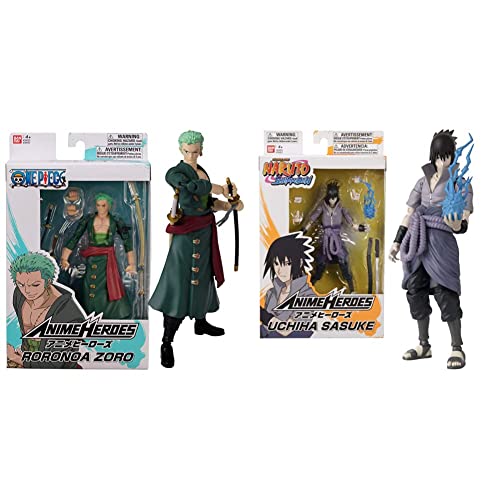 Anime Heroes - One Piece - Zoro & Bandai - 36902 - Anime Heroes-Naruto - Figura de acción de Uchiha Sasuke (15 cm)…