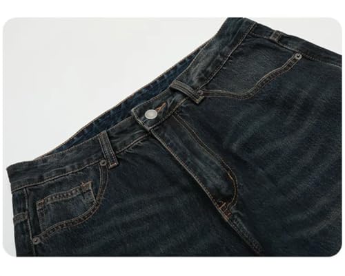 Men's Denim Trousers Solid Color Washing Straight Bottom Wide Leg Loose Jeans2